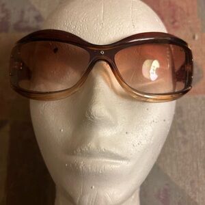 VTG Y2K Christian Dior mask wrap Brown Gradient Sunglasses